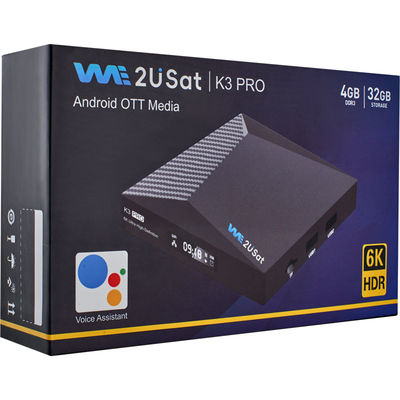 맞춤형 안드로이드 IPTV 박스 We2u K3 프로 라이프타임 IPTV 박스 블랙